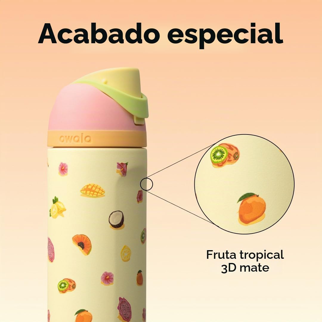 Owala FreeSip - Botella de agua de acero inoxidable de 24 onzas, si...