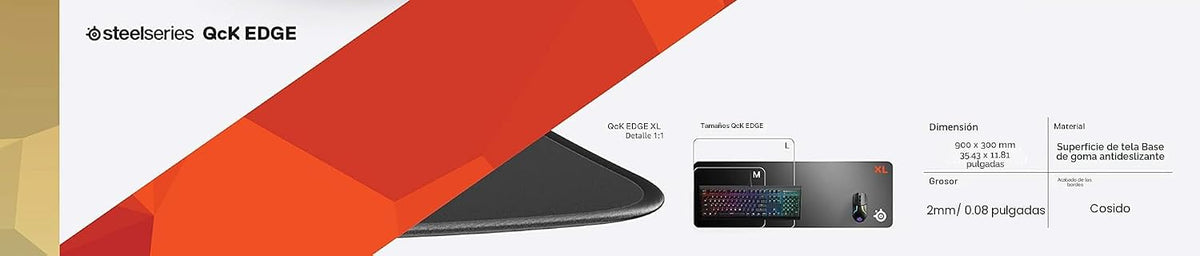 SteelSeries QcK Alfombrilla Gaming para Mouse - Tela con Borde Cosi...