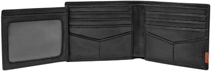 Fossil Billetera plegable de cuero para hombre con ventana de ident...