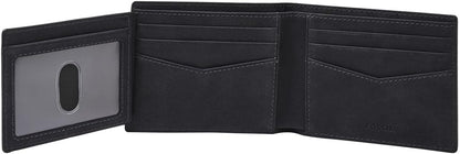 Fossil - Cartera plegable de cuero para hombre con ventana abatible...