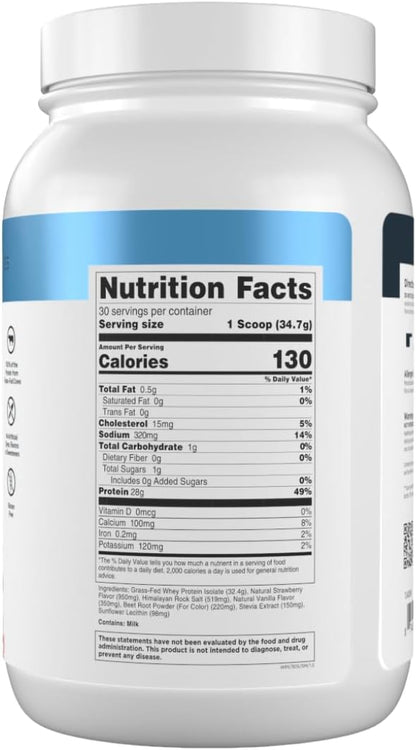 Proteína de suero alimentada con pasto de Transparent Labs, 30 porc...