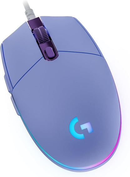 Logitech G203 Wired Gaming Mouse - Lilac | LIGHTSYNC RGB, memoria i...