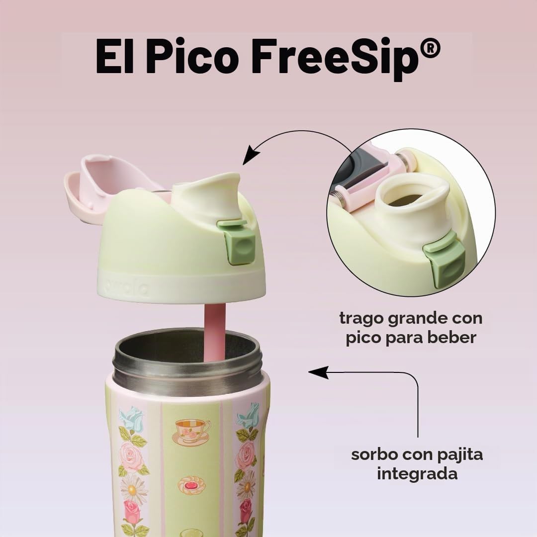Owala FreeSip - Botella de agua de acero inoxidable para niños, 16...