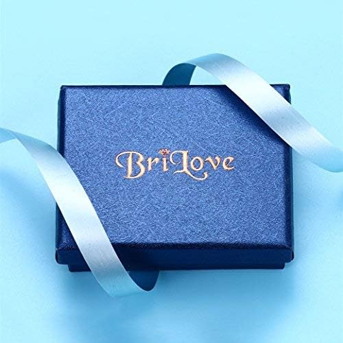 BriLove Conjunto de joyería de boda para mujeres novias, collar en...