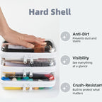 WELPIRT Bolsas transparentes con cremallera rígida, bolsas transpar...