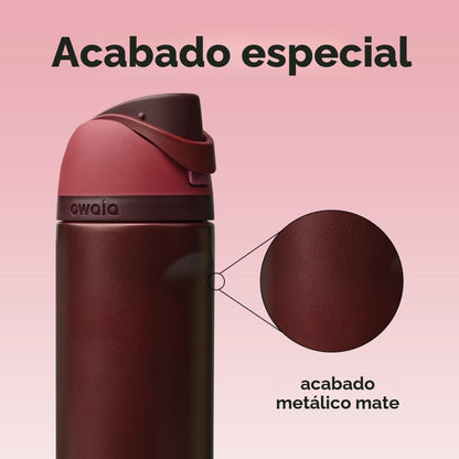 Owala FreeSip Botella de agua de acero inoxidable 24 oz Cereza negra