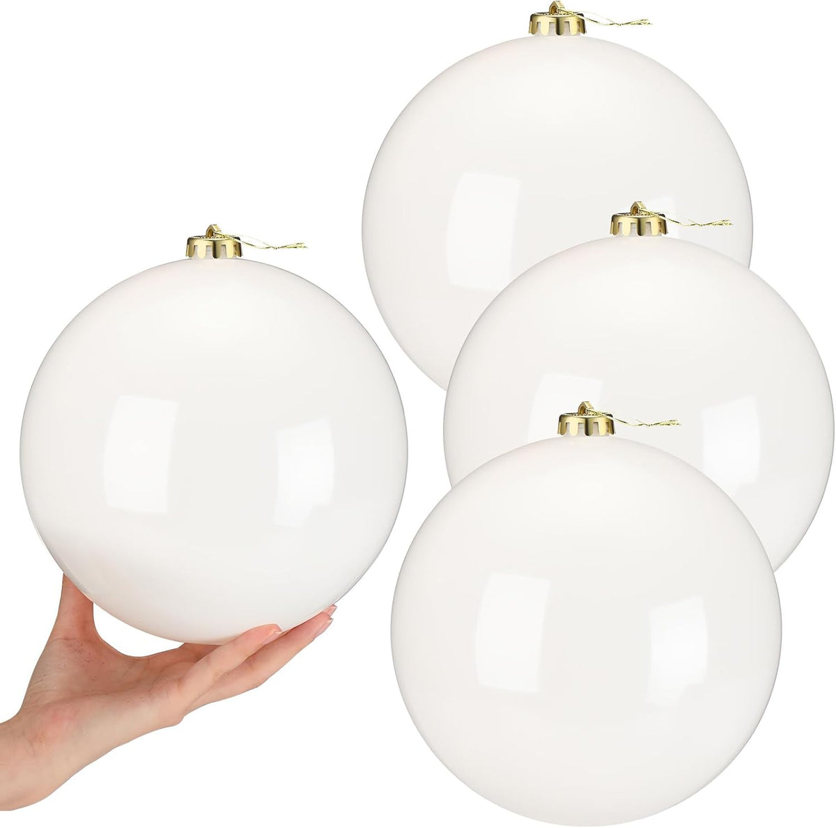 Zubebe 4 unidades de adornos de bola de Navidad extra grandes de 8&...