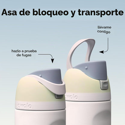 Owala FreeSip - Botella de agua de acero inoxidable de 24 oz Iced B...