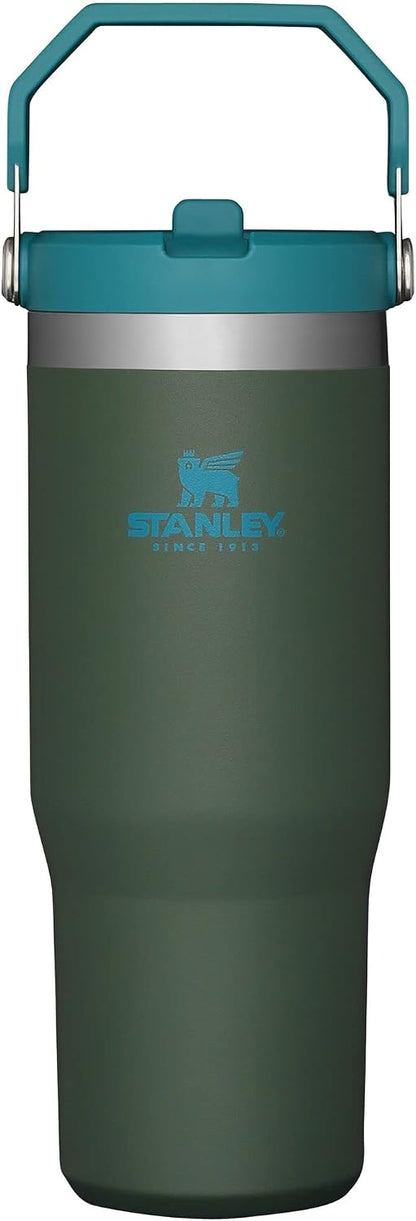Stanley IceFlow - Vaso de acero inoxidable con popote abatible a pr...