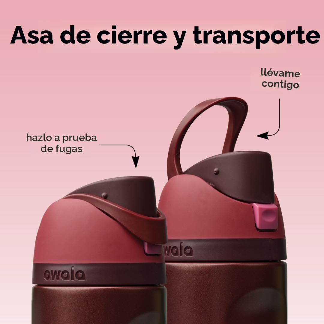 Owala FreeSip Botella de agua de acero inoxidable 24 oz Cereza negra