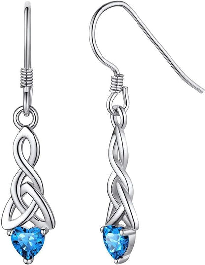 ChicSilver Pendientes de gancho colgantes de plata de ley 925 con n...