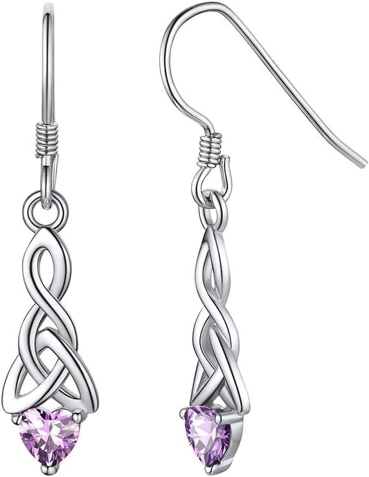 ChicSilver Pendientes de gancho colgantes de plata de ley 925 con n...