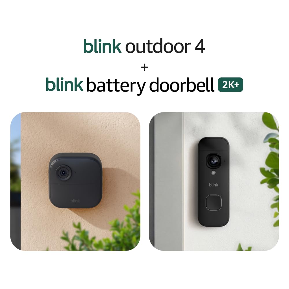 Blink Outdoor 4 y Videotimbre inalámbrico 2K+ (último modelo): cáma...