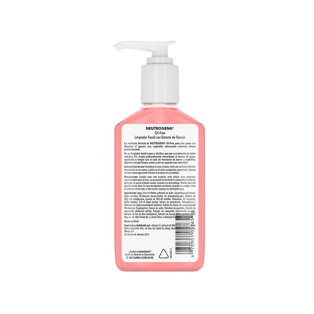 Neutrogena Limpiador de Acné de Pomelo Rosa Sin Aceite para Limpiez...