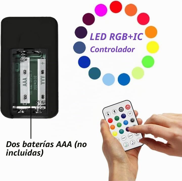 NBBUFF IC+RGBW - Barra de luz LED alimentada por USB con aplicación...