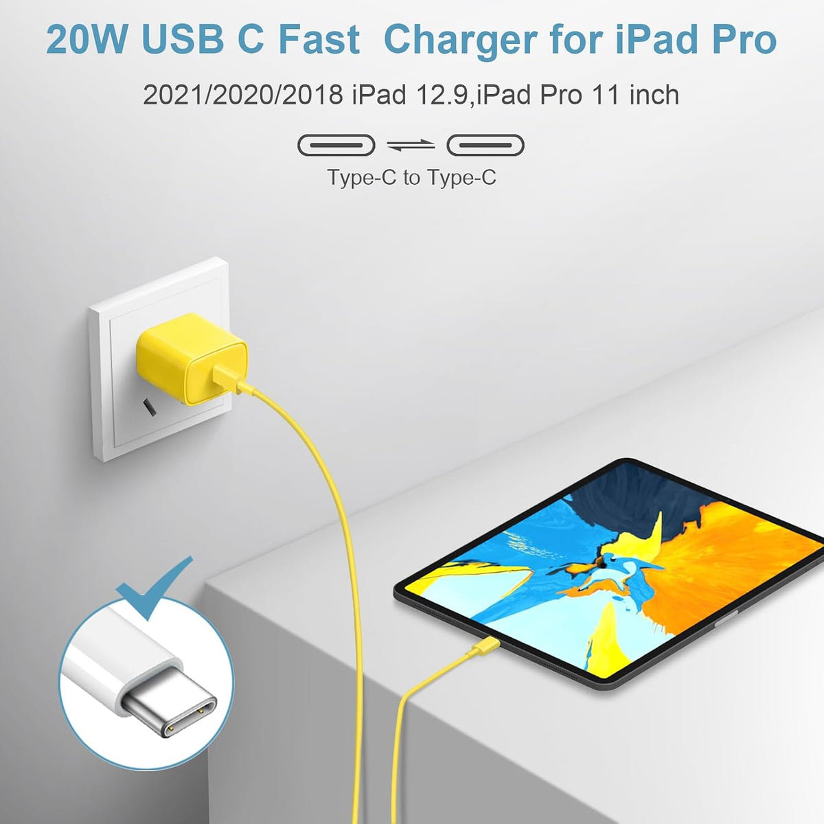 Cargador de carga rápida para iPhone 18, 17, 16, 15, paquete de 3 u...