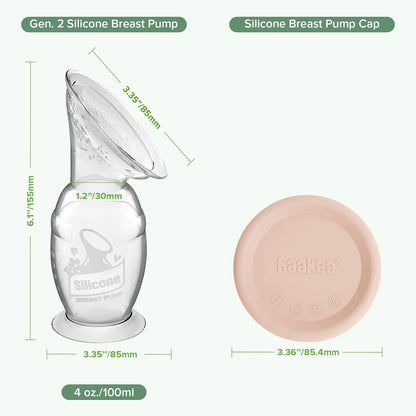 Haakaa Extractor de leche manual de silicona con base 4oz\/3.4 fl o...