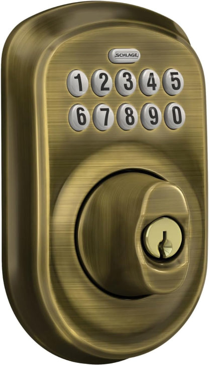Schlage Cerradura electrónica del cerrojo del teclado, borde Plymou...