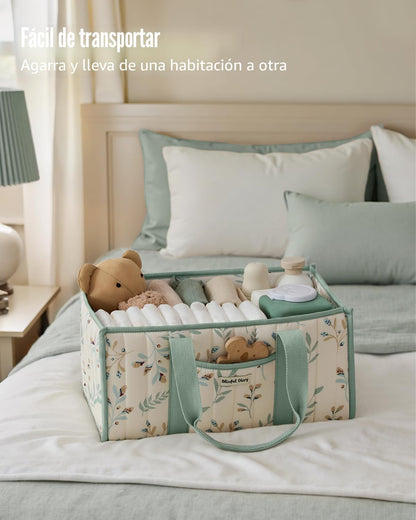 Blissful Diary Organizador de Pañales con Diseño de Hojas, Elegante...