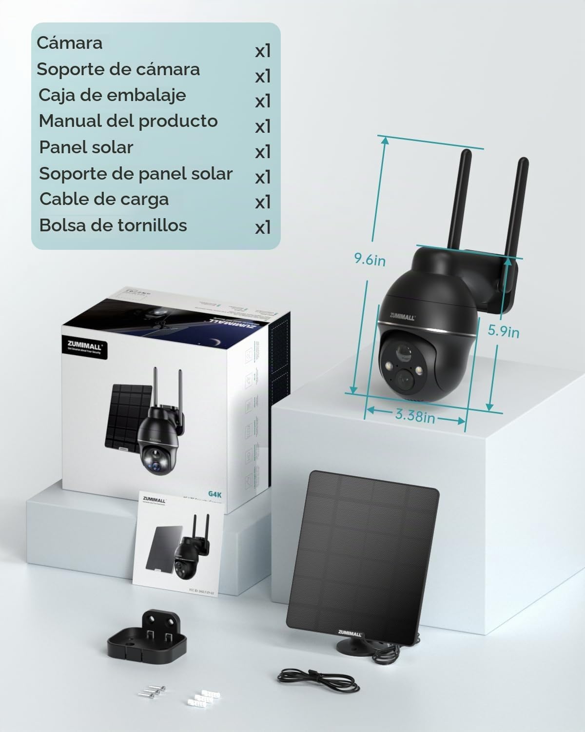 ZUMIMALL Cámaras de seguridad celulares 4G LTE inalámbricas para ex...