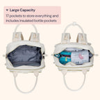 BabbleRoo Mochila de cuero para pañales - Baby Essentials Bolsa de...