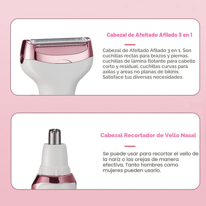 Maquinilla de afeitar eléctrica 4 en 1, afeitadora de mujer para na...