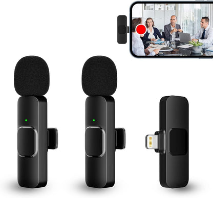 PQRQP Micrófono Lavalier Inalámbrico Dual para iPhone, iPad, Videoc...