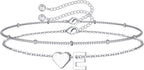 M MOOHAM Pulseras de oro con inicial de corazón para mujer, pulsera...