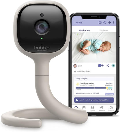 Hubble Connected Monitor de bebé inteligente 5 en 1 2K UHD con aler...