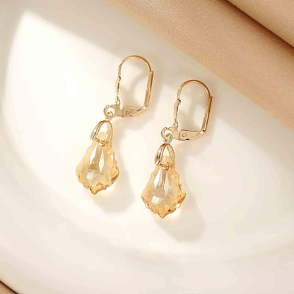 Aretes de cristal austriaco barroco con cierre de palanca para muje...