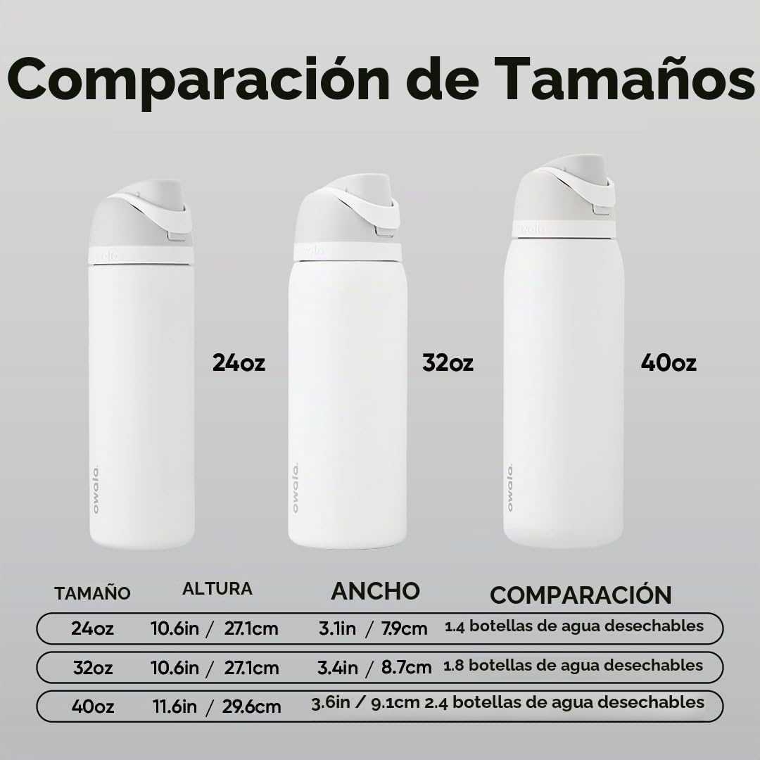 Owala FreeSip - Botella de agua de acero inoxidable de 24 onzas, az...