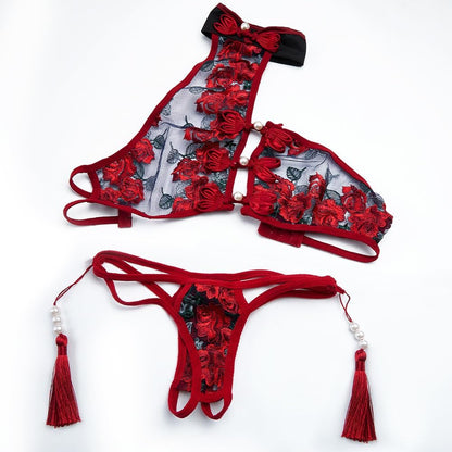 Conjunto de lencería de encaje para muñeca sexual con tanga de entr...