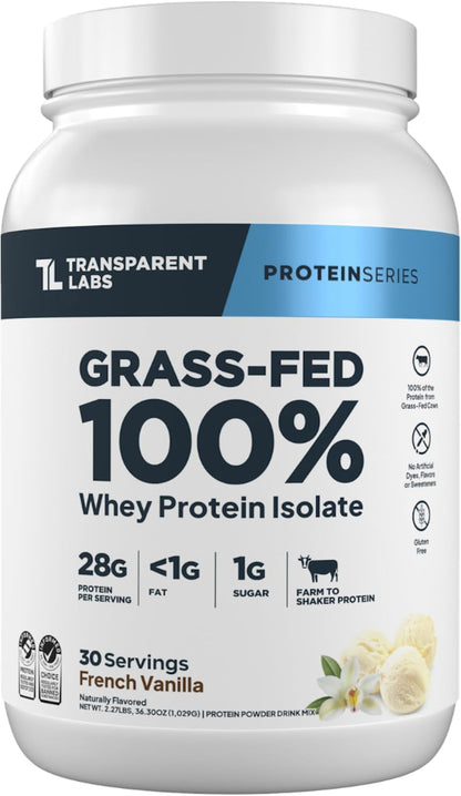 Transparent Labs Proteína de suero aislada alimentada a pasto - Pro...