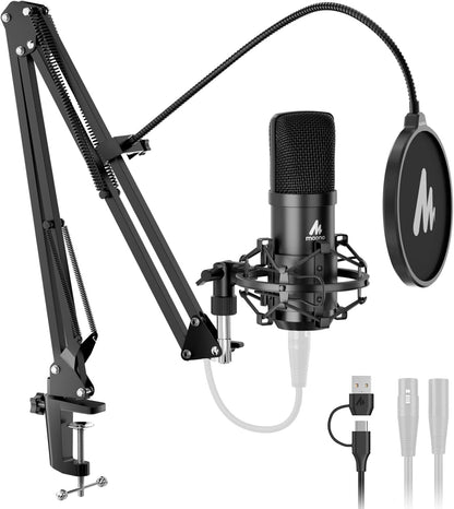 MAONO A04 Gen2 y MH601 Micrófono Podcast con paquete de auriculares...