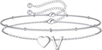 M MOOHAM Pulseras de oro con inicial de corazón para mujer, pulsera...