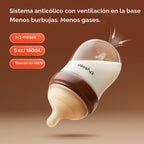 Thyseed Biberón de vidrio anticólico para bebés amamantados, alimen...