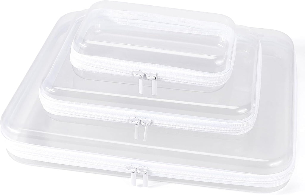 YOPCDJ Funda rígida transparente con cremallera, bolsas transparent...