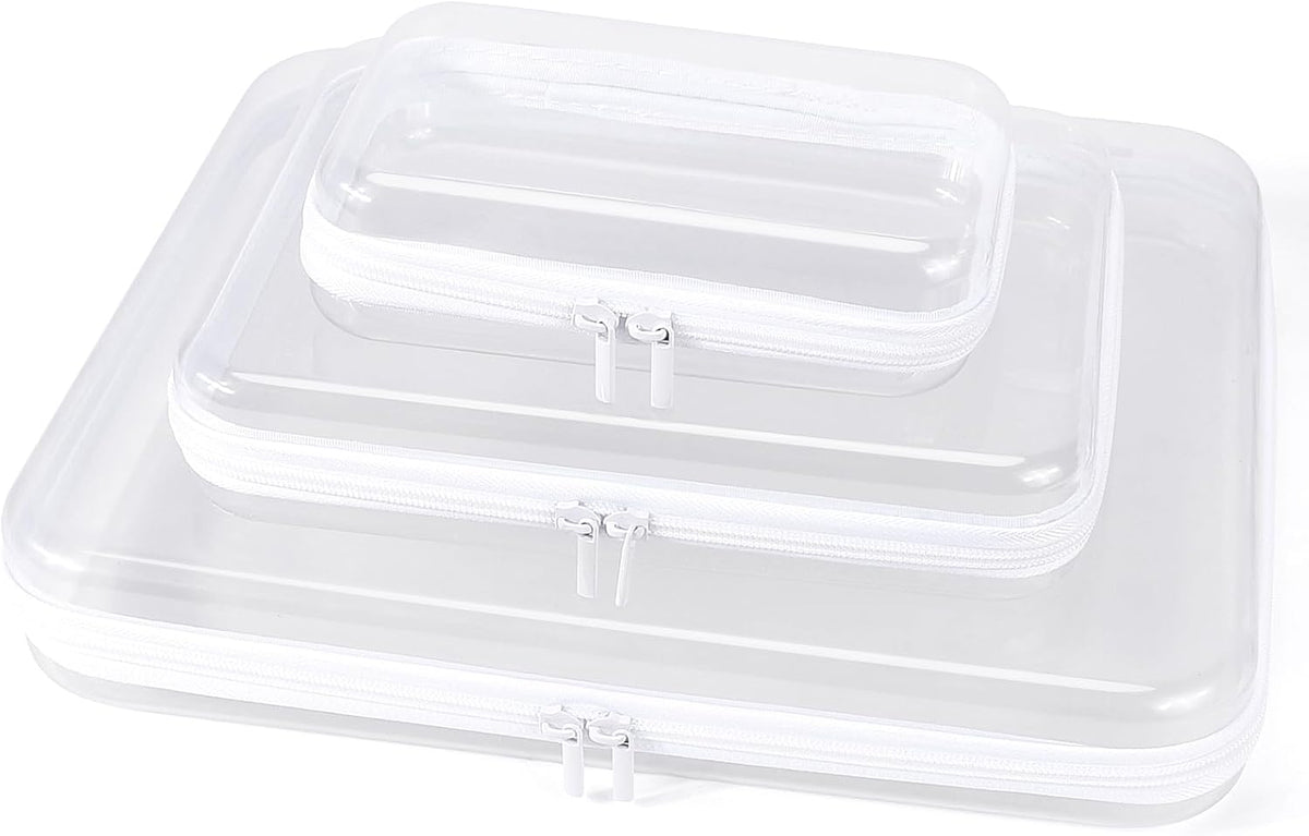 YOPCDJ Funda rígida transparente con cremallera, bolsas transparent...