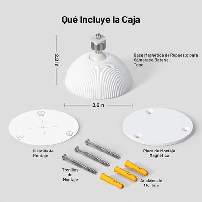 Tapo Base magnética de repuesto CA500 para cámaras de batería | Sop...