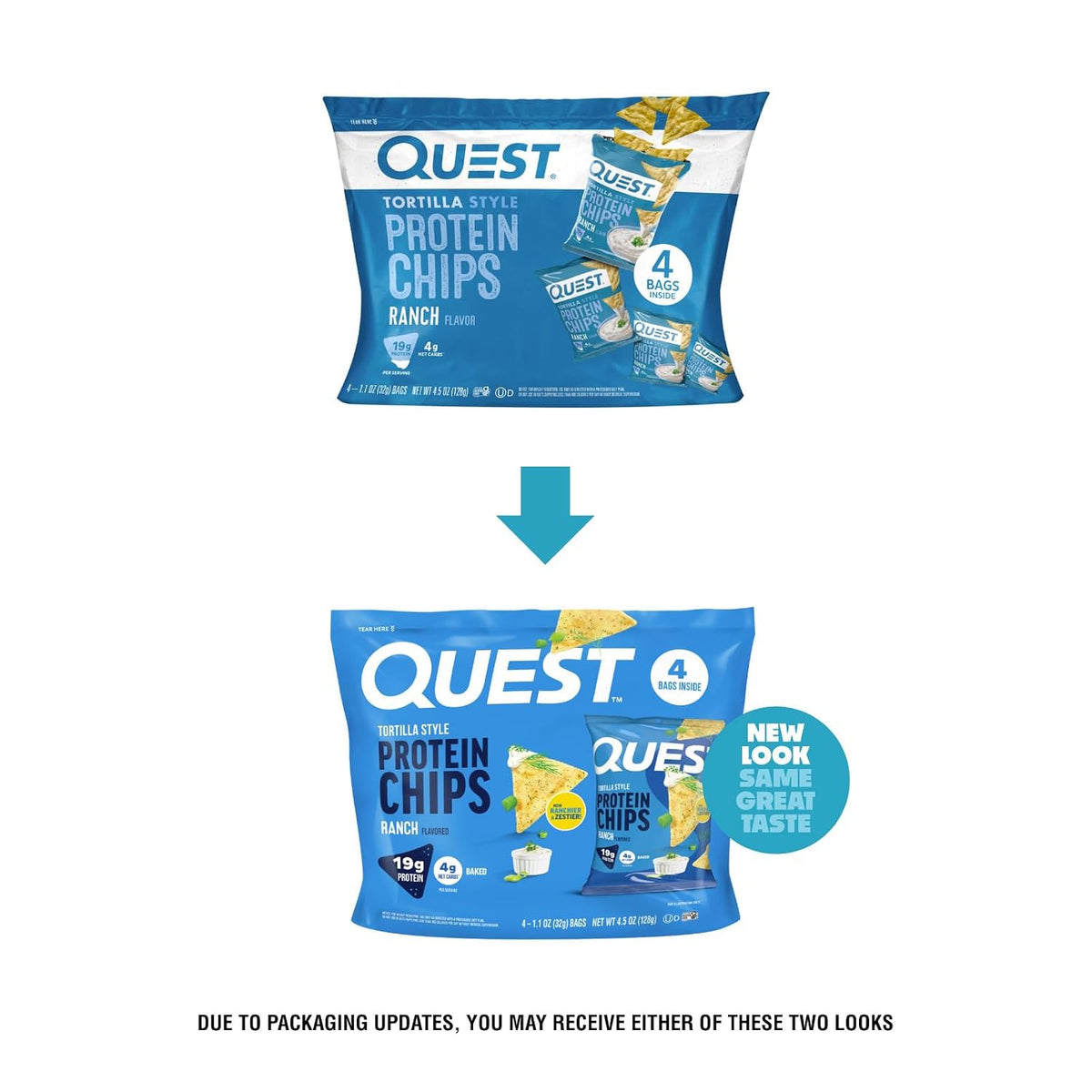 Quest Nutrition Ranch Tortilla Style Protein Chips, 4 unidades (paq...