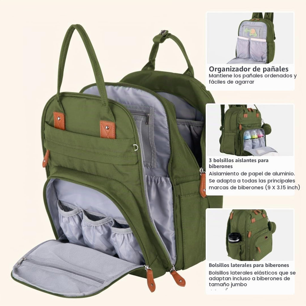 BabbleRoo Mochila para Pañales Extra Grande, Bolsa de Bebé Expandib...