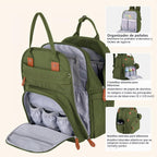 BabbleRoo Mochila para Pañales Extra Grande, Bolsa de Bebé Expandib...