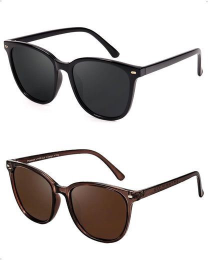 FIMILU 2 paquetes de gafas de sol para mujer, lentes polarizadas co...
