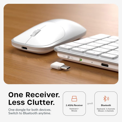 Satechi Slim CEX3 Combo de teclado y mouse inalámbricos, Bluetooth,...