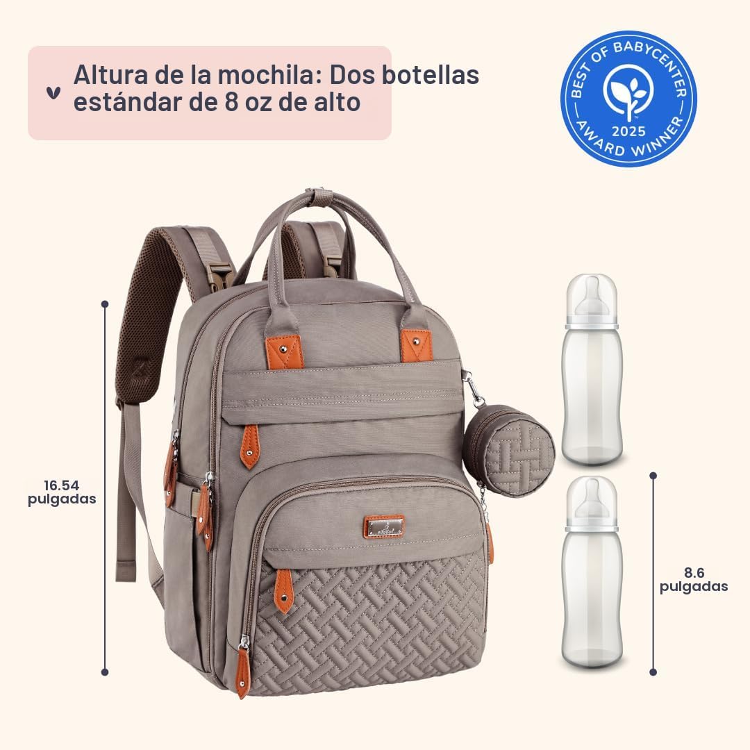 BabbleRoo Mochila para pañales \u2013 Bolsa de viaje para Baby Esse...
