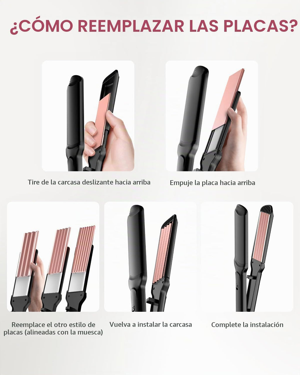Santiway Crimpadora de cabello para mujer, juego de plancha de pelo...