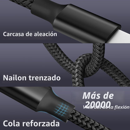 Cable de carga múltiple 4 en 1 con puerto tipo C dual para múltiple...