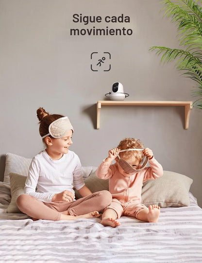 Nooie Monitor de bebé WiFi inteligente 2K con cámara y audio, contr...