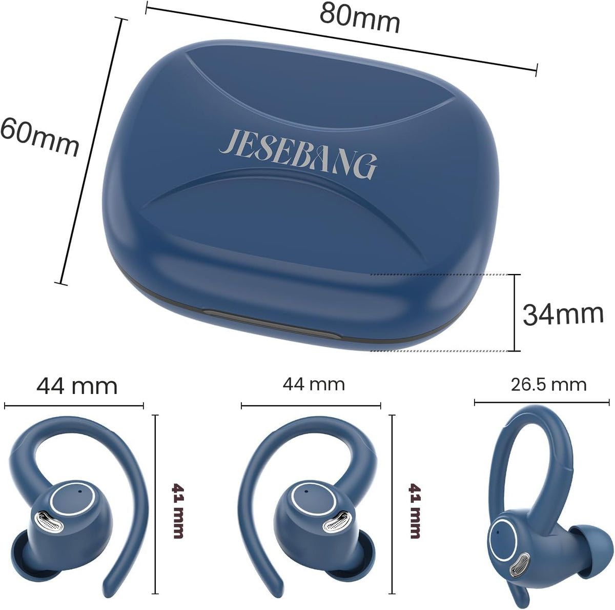 Auriculares inalámbricos, Bluetooth 5.4 Auriculares deportivos sobr...