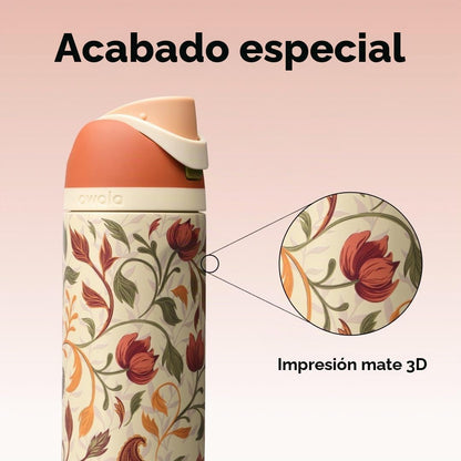 Owala FreeSip - Botella de agua de acero inoxidable de 24 onzas Woo...